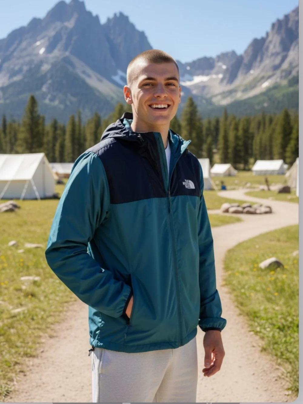 The North Face NWT Men's Cyclone 3 Windbreaker Jacket Blue Coral Navy, Size M